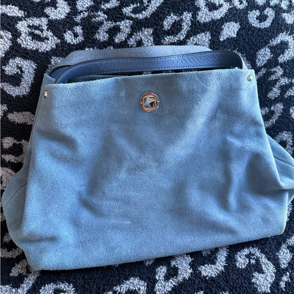 Kate Spade Blue Shoulder Bag with Gold Clasp